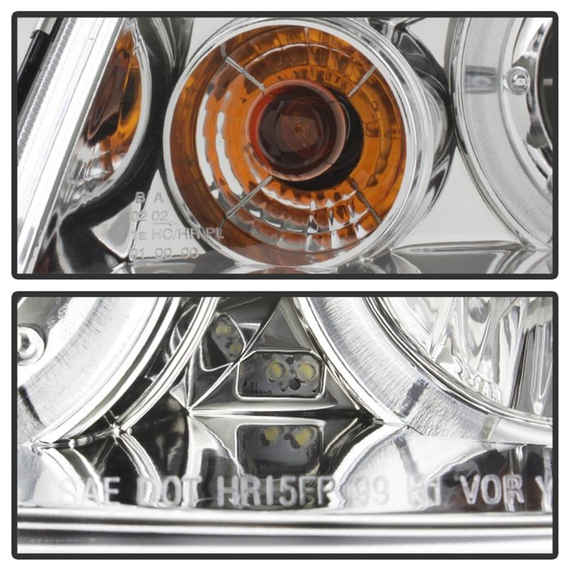 Spyder Volkswagen Jetta 99-05 Projector HeadlightsLED Halo Chrm PRO-YD-VJ99-HL-C