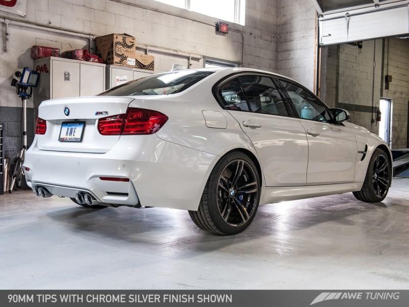 AWE Tuning BMW F8X M3/M4 Non-Resonated Track Edition Exhaust - Chrome Silver Tips (102mm)