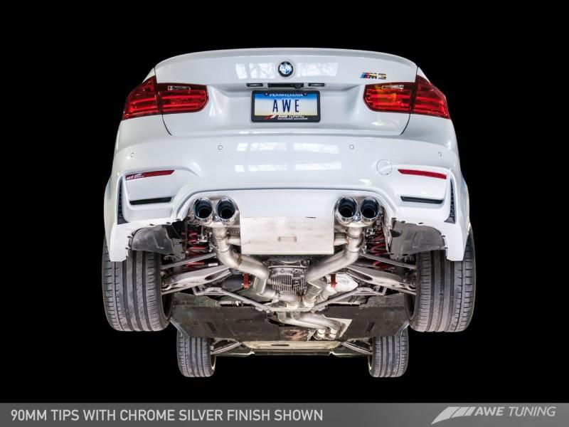 AWE Tuning BMW F8X M3/M4 Non Resonated SwitchPath Exhaust - Diamond Black Tips (102mm)