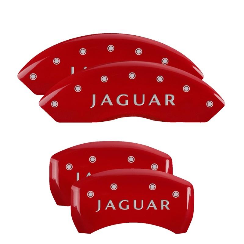 MGP 4 Caliper Covers Engraved Front & Rear Leaper Red finish silver ch