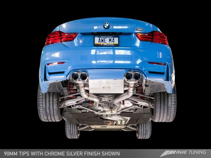 AWE Tuning BMW F8X M3/M4 Non Resonated SwitchPath Exhaust - Diamond Black Tips (102mm)