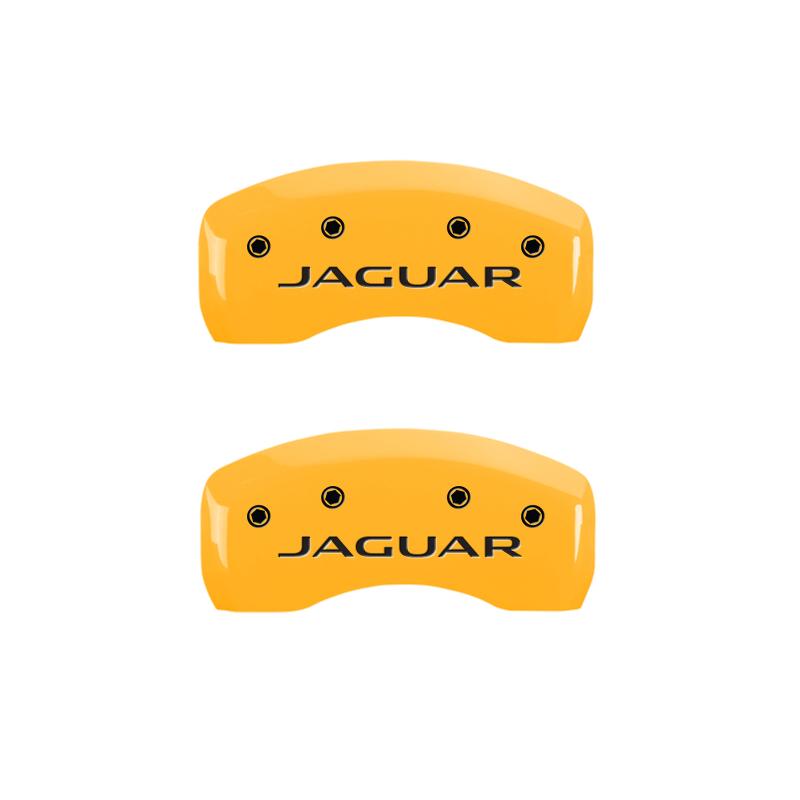 MGP 4 Caliper Covers Engraved Front & Rear Leaper Black finish silver ch