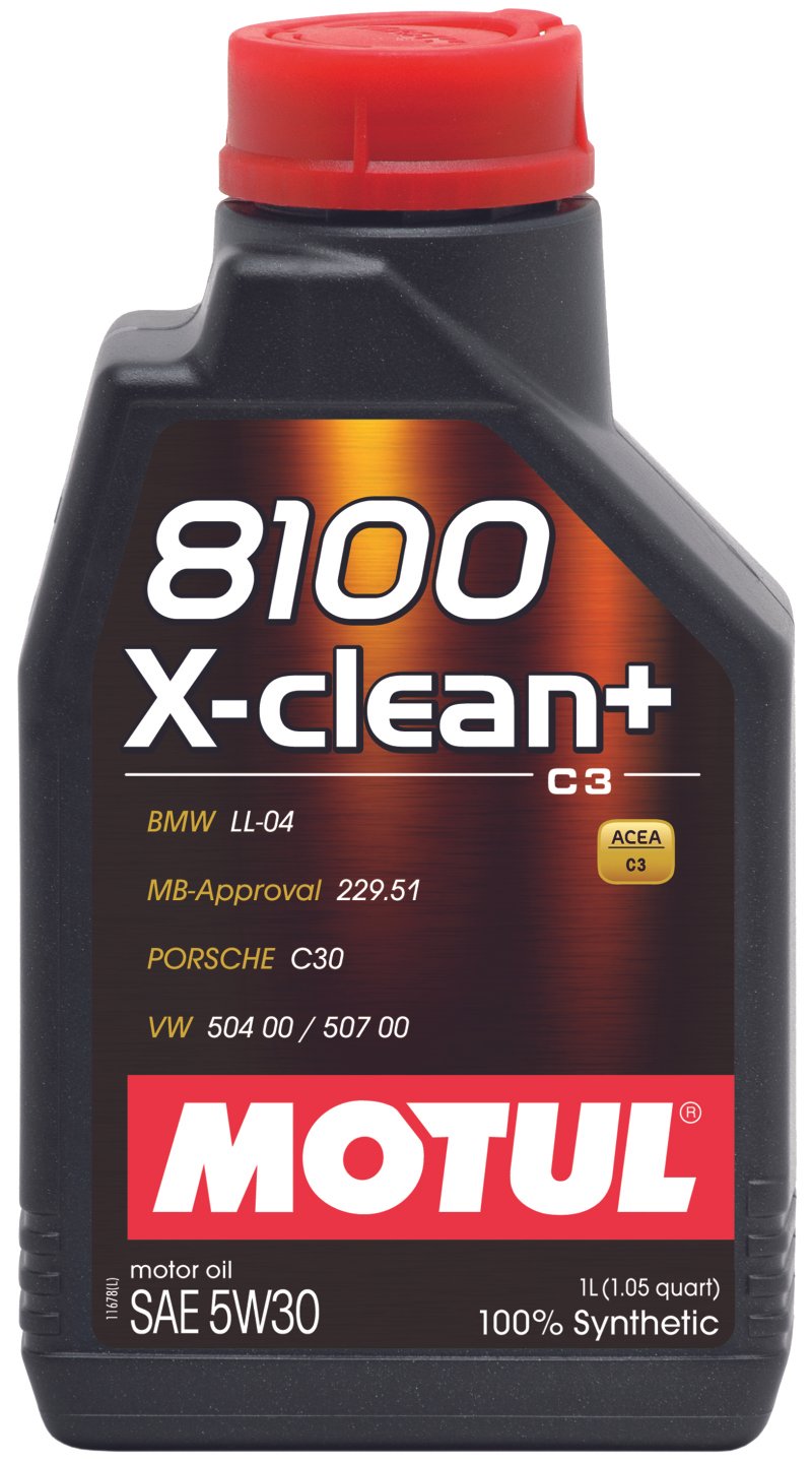Motul 1L Synthetic Engine Oil 8100 5W30 X-CLEAN - LL04- MB 229.51- 504.00-507.00