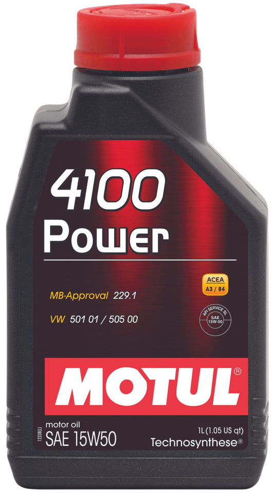 Motul 1L Engine Oil 4100 POWER 15W50 - VW 505 00 501 01 - MB 229.1